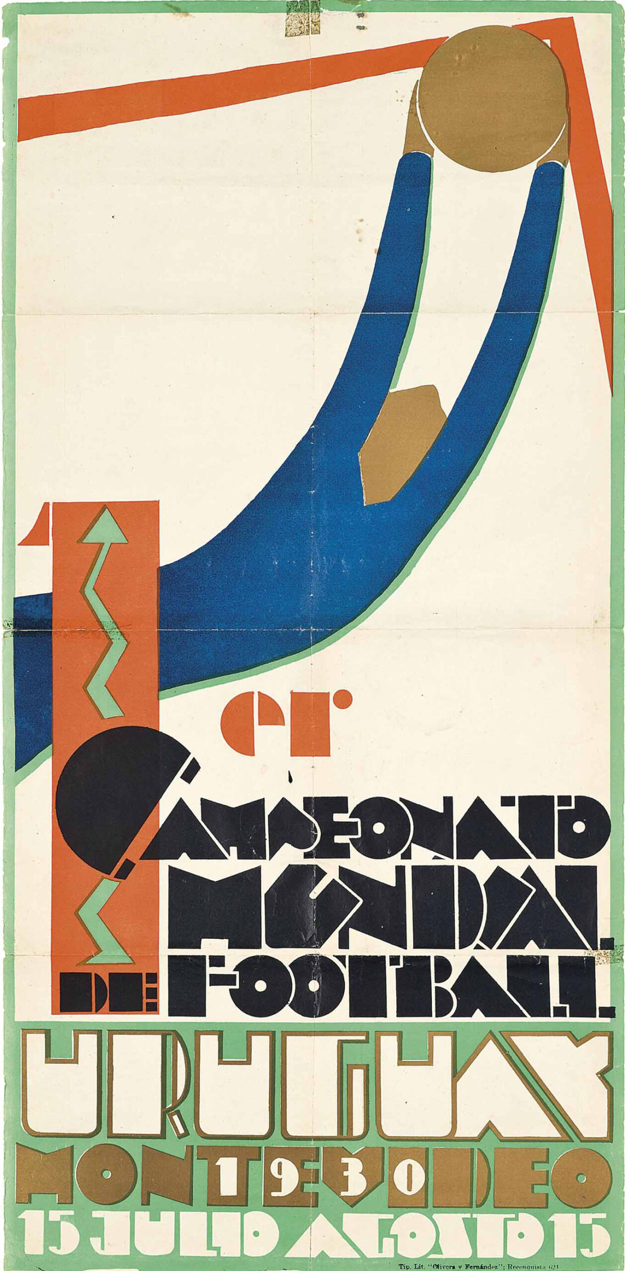 H αφίσα του 1ου Παγκοσμίου Κυπέλλου Ποδοσφαίρου από τον Guillermo Laborde